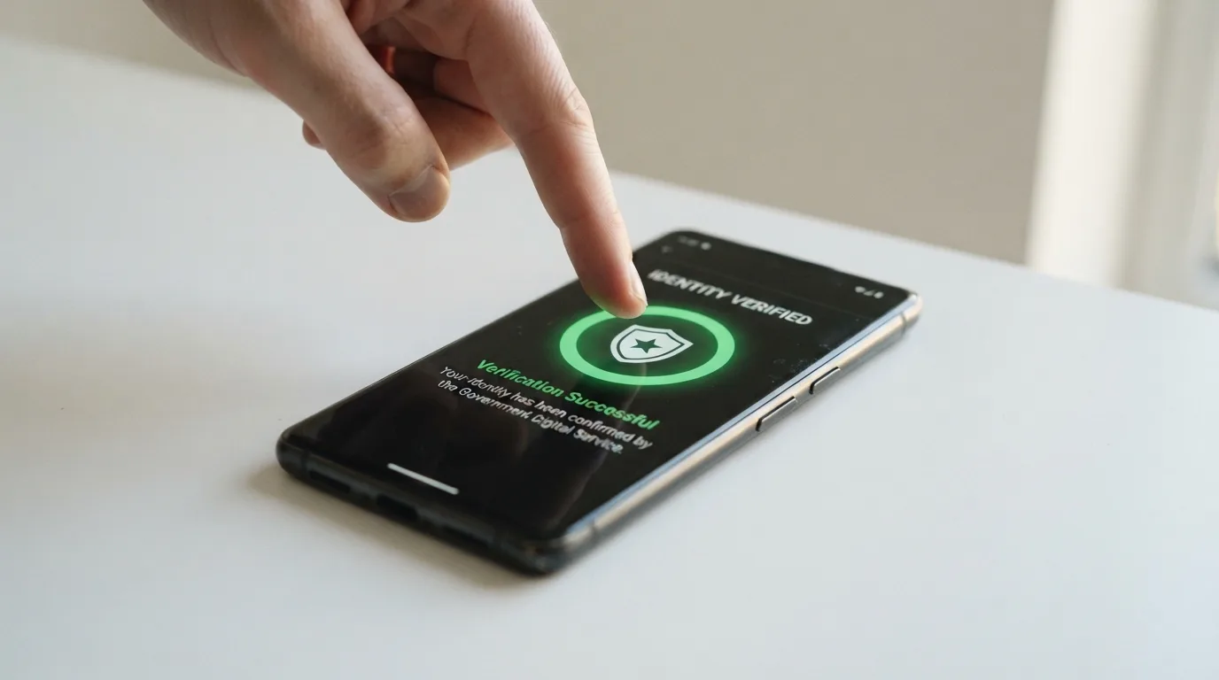 Een smartphone toont de vergunningpagina van de Kansspelautoriteit met een bevestigingsvinkje